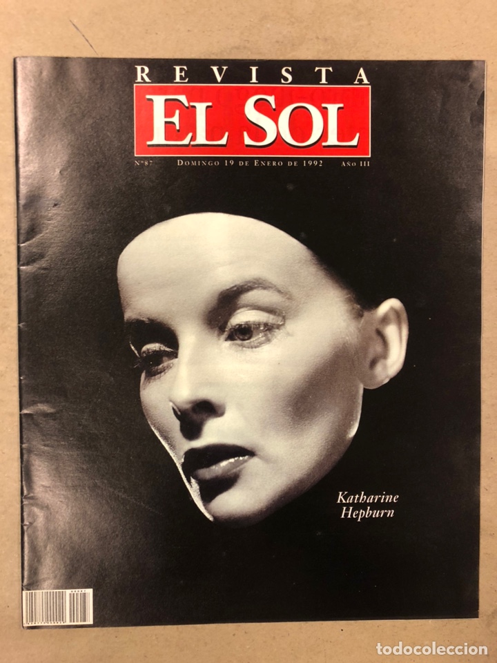 Collectionnisme de Revues et Journaux: REVISTA SEMANAL DEL DIARIO EL SOL N&deg; 47 (1992). KATHARINE HEPBURN, BUENOS AIRES,...