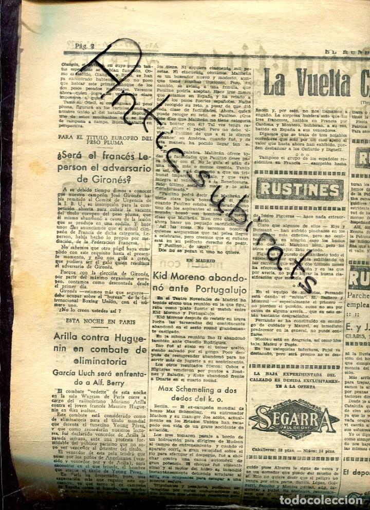 Coleccionismo de Revistas y Peri&oacute;dicos: PERIODICO A&Ntilde;O 1932 GIRONES BOXEADOR CICLISMO EN ALCIRA MARGARITA CARVAJAL