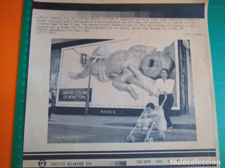 Coleccionismo de Revistas y Peri&oacute;dicos: PUBLICIDAD BENETTON AGOSTO 1991 - TELEFOTO SATELTE ATLANTICO EFE