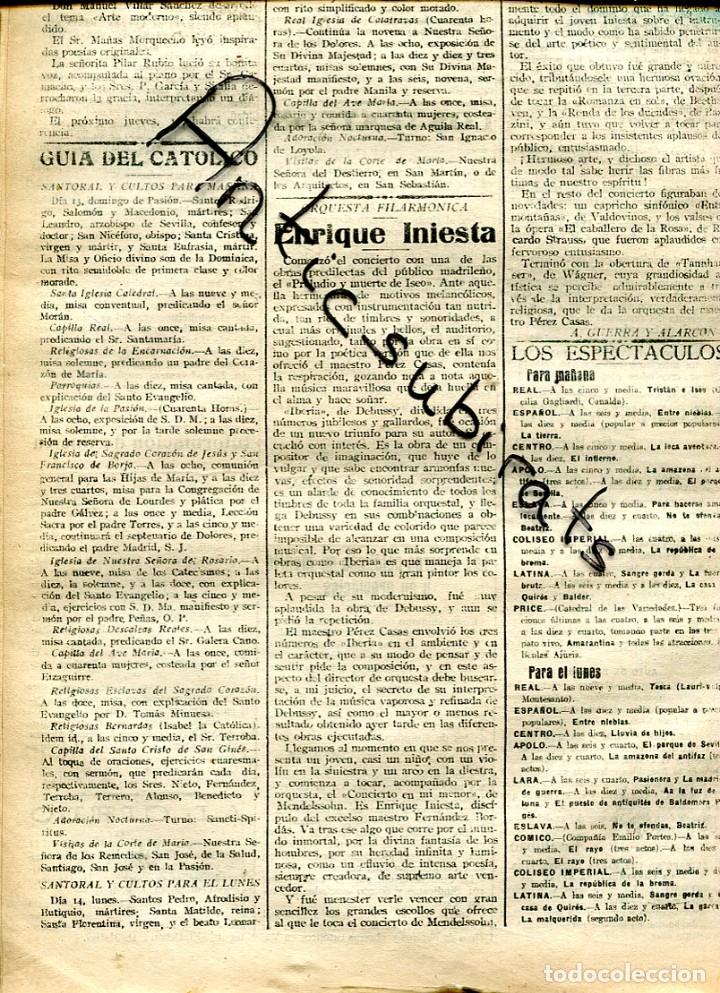 periodico año 1921 orquesta filarmonica de madr - Compra venta en  todocoleccion