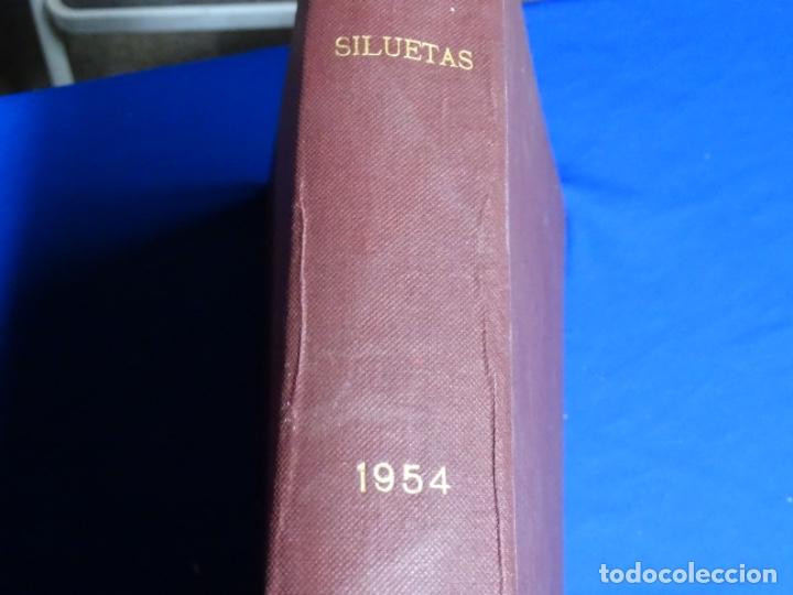 Collectionnisme de Revues et Journaux: REVISTAS SILUETAS A&Ntilde;O 1954 COMPLETO.BIEN ENCUADERNADO Y CONSERVADO.