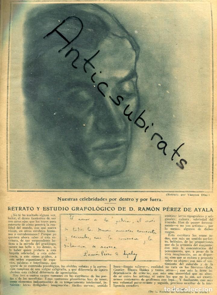 Coleccionismo de Revistas y Peri&oacute;dicos: ABC A&Ntilde;O 1923 CARICATURA Y ESTUDIO GRAFOLOGICO DE RAMON PEREZ DE AYALA GRAFOLOGIA