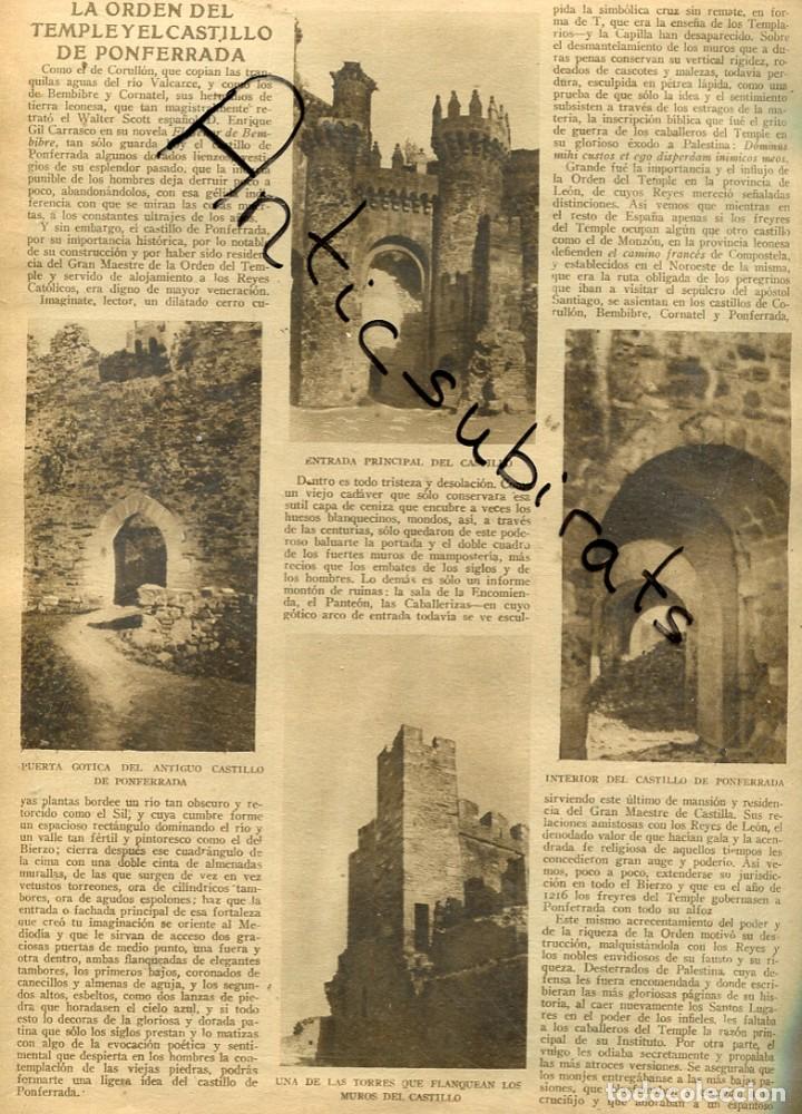 Coleccionismo de Revistas y Peri&oacute;dicos: ABC A&Ntilde;O 1923 LOS CABALLEROS DEL TEMPLE TEMPLARIOS EN PONFERRADA CONVENTO LAS HUELGAS BURGOS