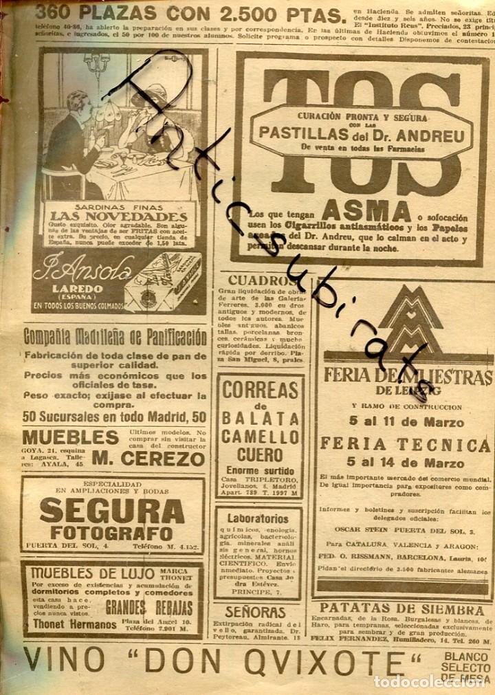 Coleccionismo de revistas y peri&oacute;dicos: ABC A&Ntilde;O 1923 SARDINAS LAS NOVEDADES ANSOLA DE LAREDO CORREAS BALATA CAMELLO CUERO PATATAS FERNANDEZ
