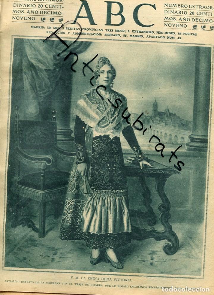 Coleccionismo de Revistas y Peri&oacute;dicos: ABC A&Ntilde;O 1923 LA REINA CON TRAJE TIPICO DE CHARRA SALAMANCA JOSE ORTIZ ECHAG&Uuml;E DE GUADALAJARA PREMIO