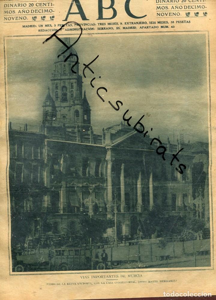 Coleccionismo de Revistas y Peri&oacute;dicos: ABC A&Ntilde;O 1923 AYUNTAMIENTO DE MURCIA ANICETO MARINAS DOCTOR CALATAYUD MERCADO DE LA CEBADA MADRID