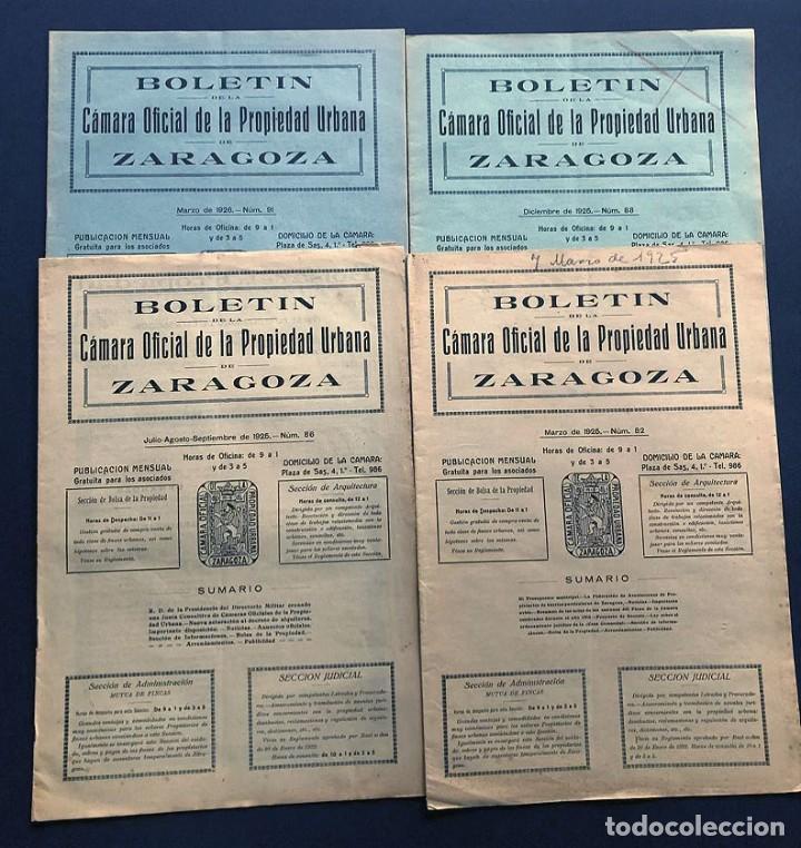 Sammeln von Zeitschriften und Zeitungen: ZARAGOZA 1925-1926 / 4 BOLETINES CAMARA PROPIEDAD URBANA / PUBLICIDAD DE LA EPOCA