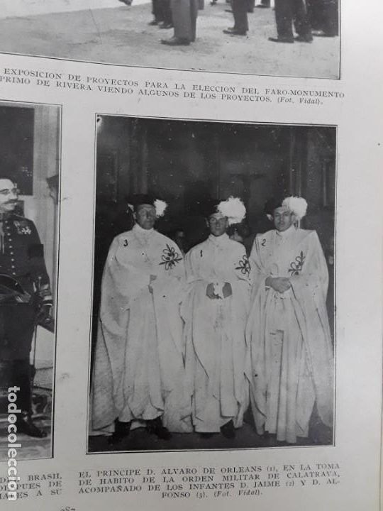 Coleccionismo de Revistas y Peri&oacute;dicos: PRINCIPE ALVARO DE ORLEANS TOMA HABITO ORDEN MILITAR CABALLEROS CALATRAVA HOJA REVISTA A&Ntilde;O 1929