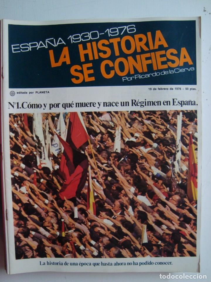 Coleccionismo de revistas y peri&oacute;dicos: La Historia se Confiesa - Espa&ntilde;a 1930-1976 - Ricardo de la Cierva - 21 Fasc&iacute;culos - Planeta 1976 -