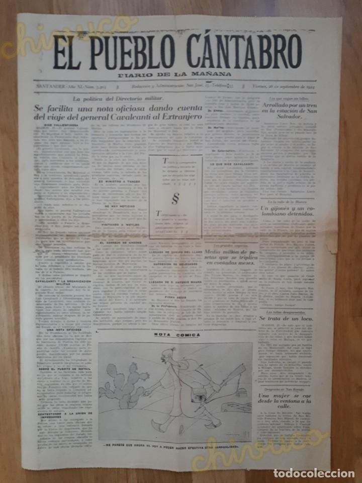 Collectionnisme de Revues et Journaux: Diario El Pueblo C&aacute;ntabro - Santander, 26 Septiembre 1924