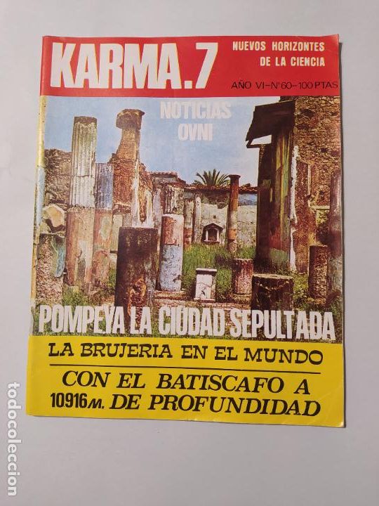 Coleccionismo de Revistas y Peri&oacute;dicos: REVISTA KARMA.7 - N&ordm; 60. A&Ntilde;O VI. POMPEYA LA CIUDAD SEPULTADA. NOTICIAS OVNI. TDKC81