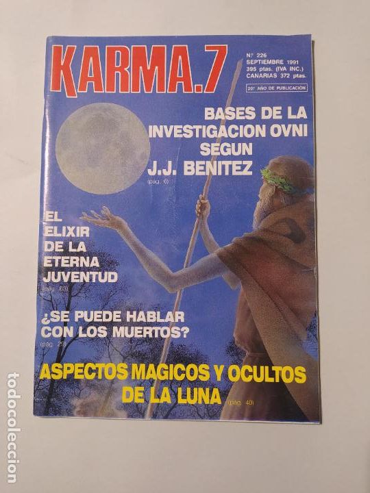 Coleccionismo de Revistas y Peri&oacute;dicos: REVISTA KARMA.7 - N&ordm; 226. SEPTIEMBRE 1991. BASES DE INVESTIGACION OVNI SEGUN J.J. BENITEZ. TDKC81