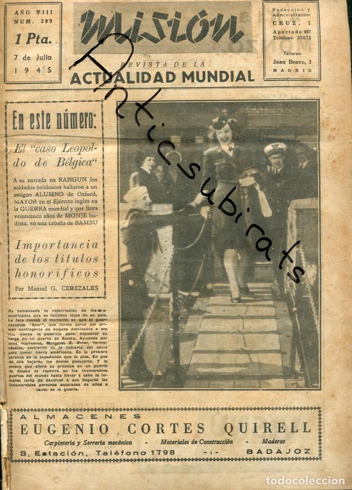 Collection Magazines and Newspapers: REVISTA MISION A&Ntilde;O 1945 ALMACENES EUGENIO CORTES QUIRELL BADAJOZ AGUAS MONDARIZ
