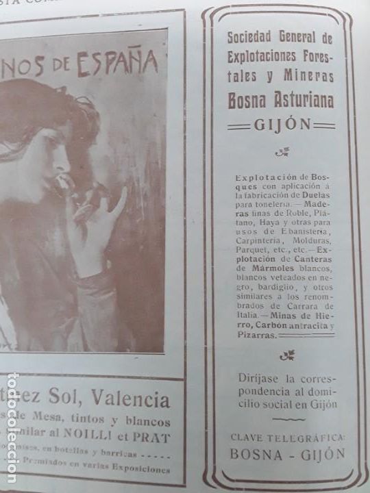 Collection Magazines and Newspapers: SOCIEDA GENERAL EXPLOTACIONES FORESTALES Y MINERAS BOSNA ASTURIANA GIJON HOJA A&Ntilde;O 1906