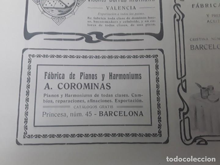 Collezionismo di Riviste e Giornali: FABRICA PIANOS Y HARMONIUMS A.COROMINAS BARCELONA HOJA A&Ntilde;O 1906