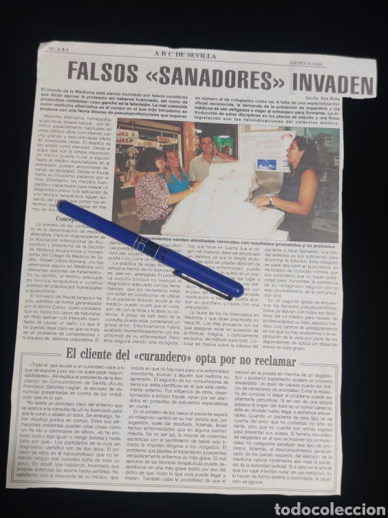 Coleccionismo de revistas y peri&oacute;dicos: Recorte. ABC de Sevilla jueves 6-10-94. Falsos &rdquo; sanadores&rdquo; invaden.