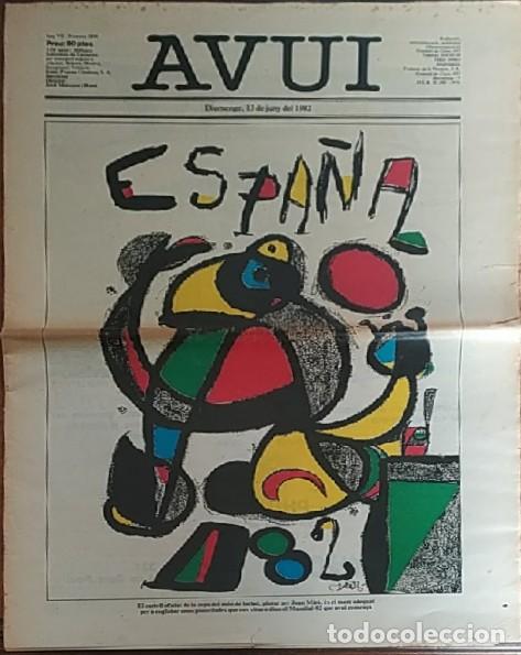 Coleccionismo de Revistas y Peri&oacute;dicos: Avui 13 de juny de 1982 -Espa&ntilde;a 82 -.Foto Maradona