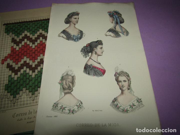 Coleccionismo de Revistas y Peri&oacute;dicos: Antiguo EL CORREO DE LA MODA - &Aacute;LBUM DE SE&Ntilde;ORITAS N&ordm; 578 con Lamina Litografiada del A&ntilde;o 1865