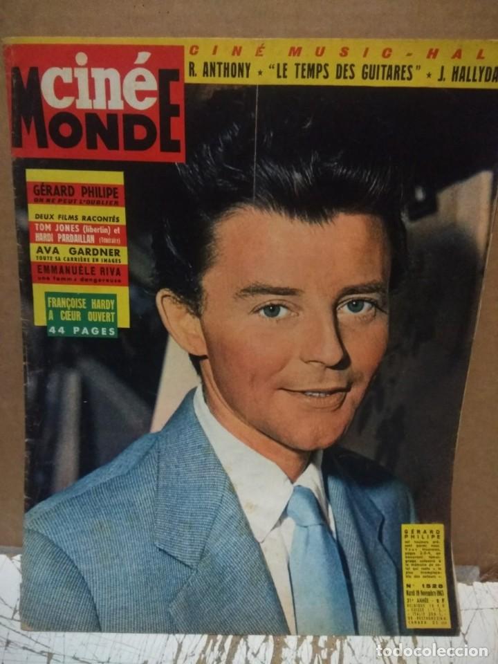 Coleccionismo de Revistas y Peri&oacute;dicos: CINEMONDE : GERARD PHILIPPE + ENMANUELLE RIVA + FRAN&Ccedil;OISE HARDY + RICHARD ANTHONY + ROMY SCHNEIDER