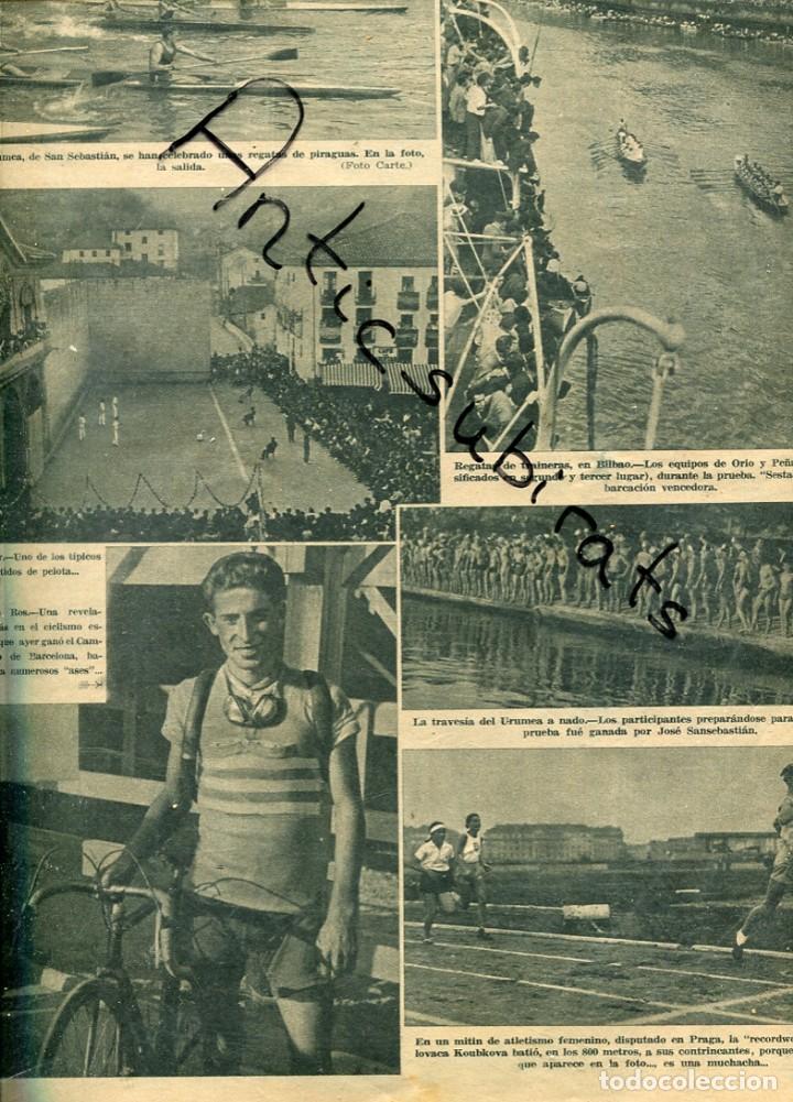 Coleccionismo de revistas y peri&oacute;dicos: REVISTA A&Ntilde;O 1934 LANZAMIENTO DE PESO TRAINERAS BILBAO IBAIZABAL URUMEA GONZALO ROS FERMIN TRUEBA