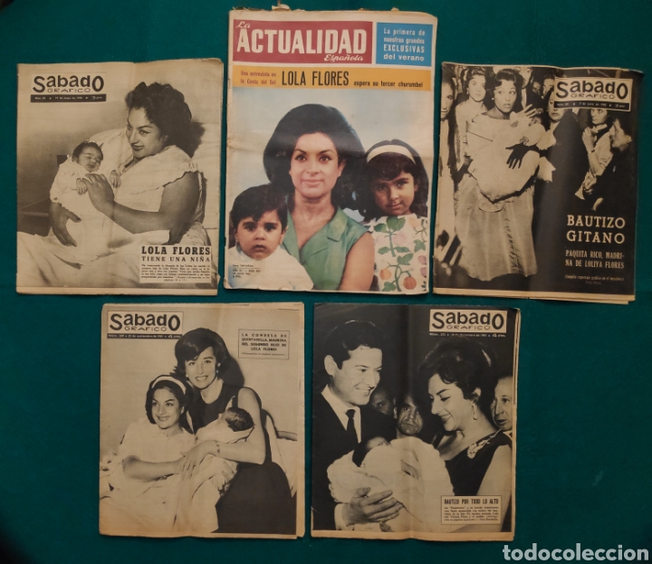 Coleccionismo de Revistas y Peri&oacute;dicos: LOLA FLORES REVISTA S&Aacute;BADO GR&Aacute;FICO LOTE 5 A&Ntilde;OS '60
