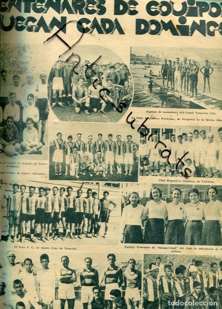 Coleccionismo de revistas y peri&oacute;dicos: 1935 EQUIPO DE FUTBOL EN TORRADEMBARRA FREGENAL DE LA SIERRA LLANES JATIVA SANT CARLES RAPITA