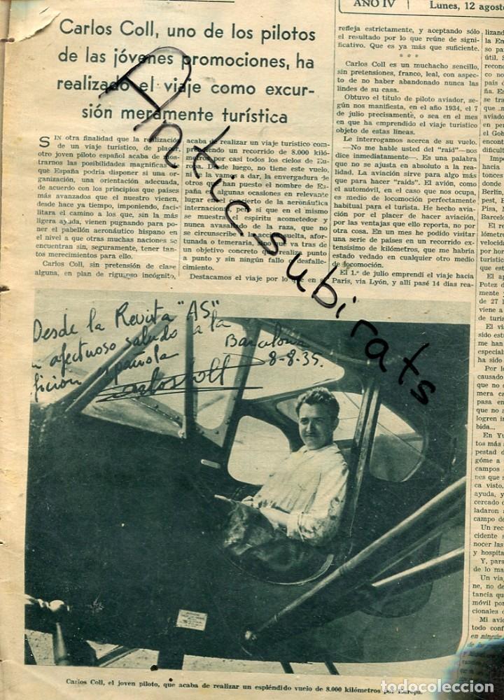 Coleccionismo de revistas y peri&oacute;dicos: REVISTA A&Ntilde;O 1935 LANZAMIENTO DE PESO CARLOS COLL GAZTA&Ntilde;AGA VUELTA PAIS VASCO VALCARLOS FORT LLOVERAS