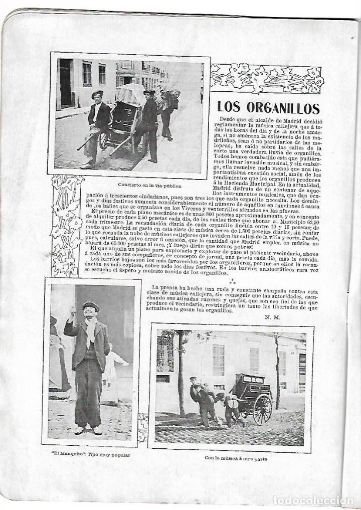 Colecionismo de Revistas e Jornais: A&Ntilde;O 1902 TRANVIA MADRID EL PARDO ORGANILLOS MUSICA CHUECA ARPA SU&Ntilde;OL TEATRO CONCEPCION CATALA