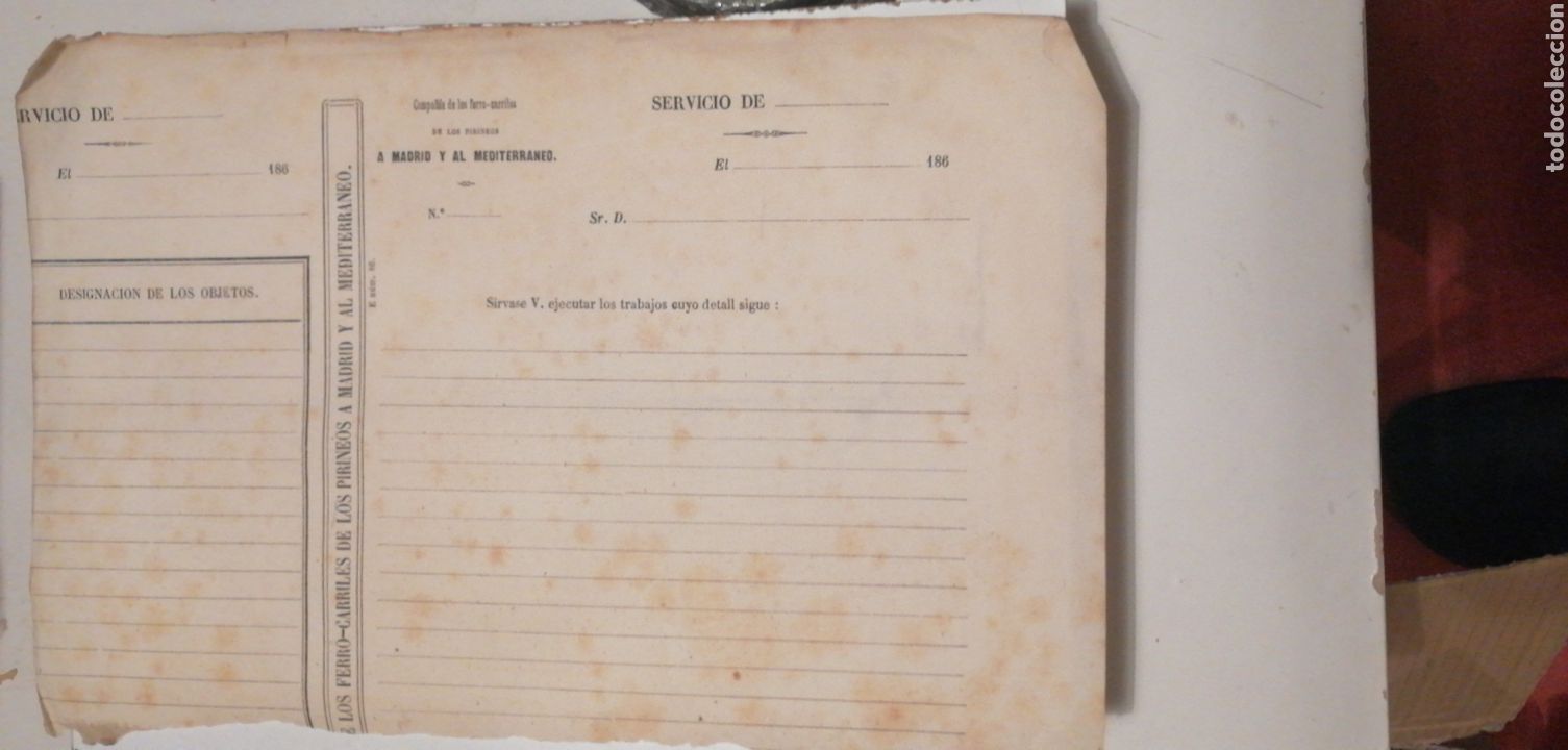 Collection Magazines and Newspapers: Hoja de servicio de la Compa&ntilde;ia de los Ferro-Carriles de Pirineos a Madrid y al Mediterraneo. 1860