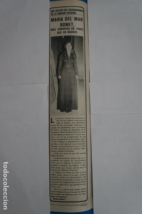 Coleccionismo de Revistas y Peri&oacute;dicos: RECORTE CLIPPING DE MARIA DEL MAR BONET REVISTA SEMANA N&ordm; 1843 PAG. 12 L1