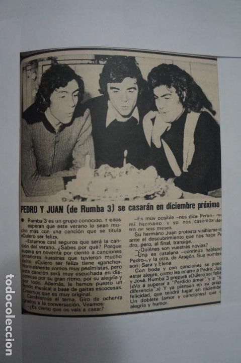Coleccionismo de Revistas y Peri&oacute;dicos: RECORTE CLIPPING DE PEDRO Y JUAN DE RUMBA 3 REVISTA SEMANA N&ordm; 1840 PAG. 85 L1
