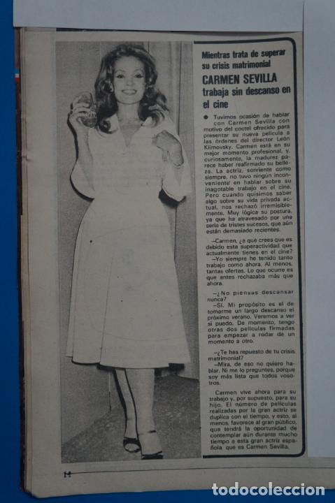 Coleccionismo de Revistas y Peri&oacute;dicos: RECORTE CLIPPING DE CARMEN SEVILLA REVISTA SEMANA N&ordm; 1840 PAG. 14 L1