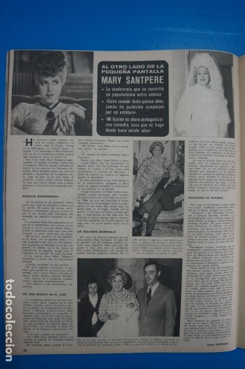 Coleccionismo de Revistas y Peri&oacute;dicos: RECORTE CLIPPING DE MARY SANTPERE REVISTA SEMANA N&ordm; 1686 PAG. 78 L2