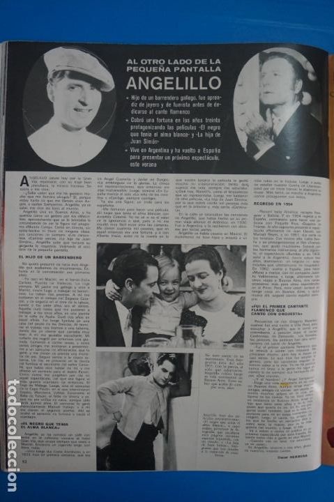 Coleccionismo de Revistas y Peri&oacute;dicos: RECORTE CLIPPING DE ANGELILLO REVISTA SEMANA N&ordm; 1685 PAG. 52 L2