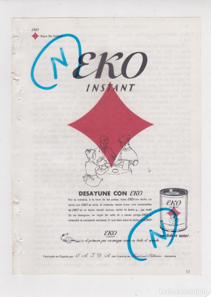 Coleccionismo de Revistas y Peri&oacute;dicos: PUBLICIDAD T 1962. ANUNCIO EKO INSTANT