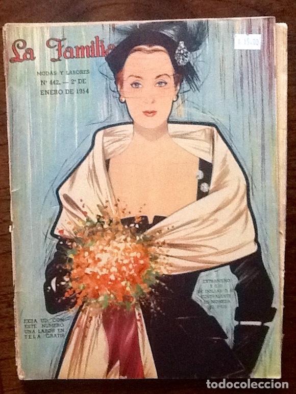 Coleccionismo de revistas y peri&oacute;dicos: REVISTA LA FAMILIA. MODAS Y LABORES. MEXICO 1954. CON PATRON Y CALCO BORDADO-. ENVIO INCLUIDO.