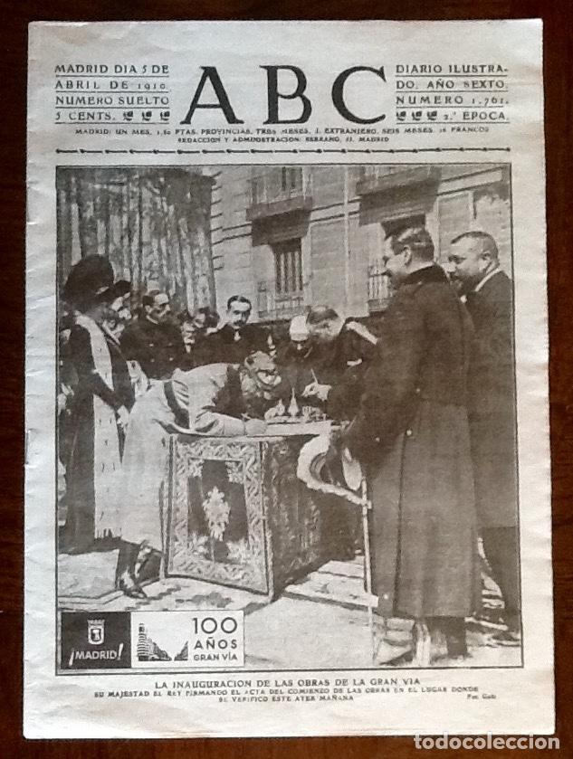 Coleccionismo de Revistas y Peri&oacute;dicos: PERIODICO ABC. - FACSIMIL DE 1910 - MADRID 100 A&Ntilde;OS DE GRAN VIA--. ENVIO INCLUIDO.