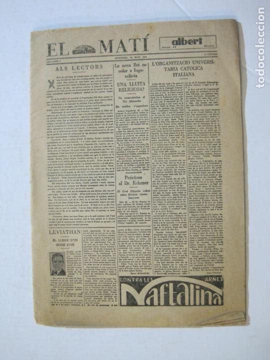 Collection Magazines and Newspapers: EL MATI-ANY 1 NUMERO 1-MAIG 1929-PERIODICO ANTIGUO EN MINIATURA-VER FOTOS-(K-956)