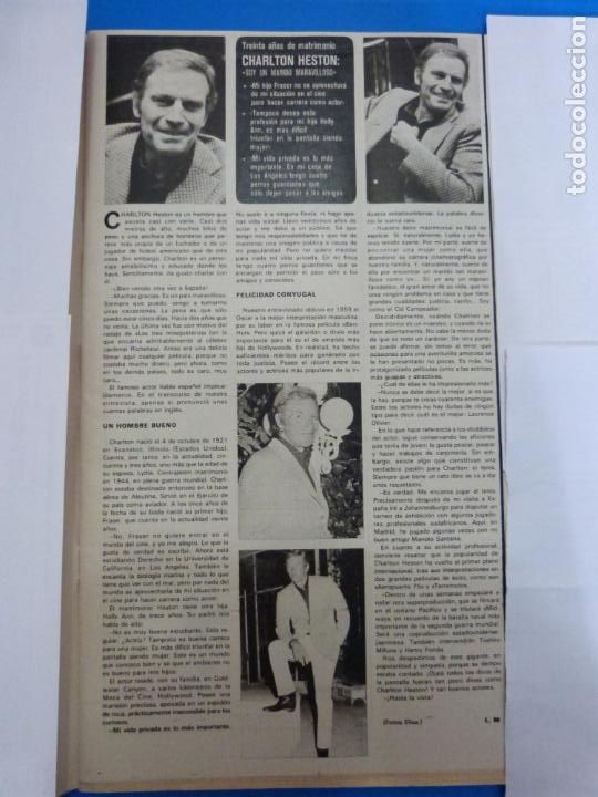 Coleccionismo de Revistas y Peri&oacute;dicos: RECORTE CLIPPING DE CHARLTON HESTON REVISTA SEMANA N&ordm; 1836 PAG. 15 L3