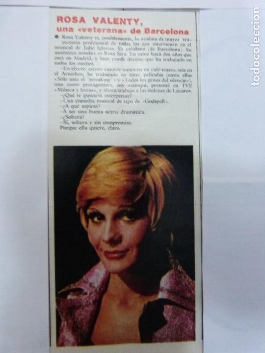 Coleccionismo de Revistas y Peri&oacute;dicos: RECORTE CLIPPING DE ROSA VALENTY REVISTA SEMANA N&ordm; 1836 PAG. 43 PAG. 38 L3