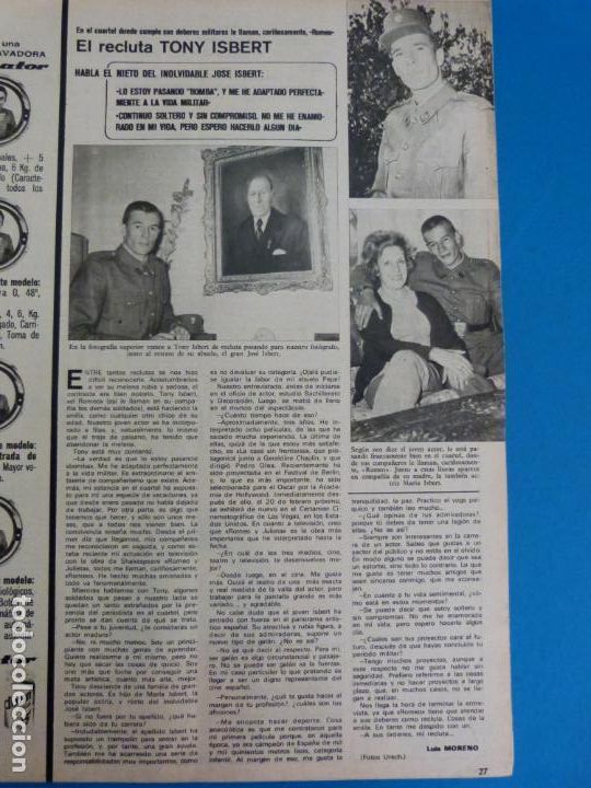 Coleccionismo de Revistas y Peri&oacute;dicos: RECORTE CLIPPING DE TONY ISBERT REVISTA SEMANA N&ordm; 1710 PAG. 27 L4