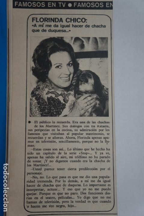 Coleccionismo de Revistas y Peri&oacute;dicos: RECORTE CLIPPING DE FLORINDA CHICO REVISTA SEMANA N&ordm; 1695 PAG. 42 L6