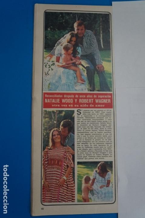 Coleccionismo de Revistas y Peri&oacute;dicos: RECORTE CLIPPING DE NATALIE WOOD Y ROBERT WAGNER REVISTA SEMANA N&ordm; 1698 PAG. 48 Y 49 L6