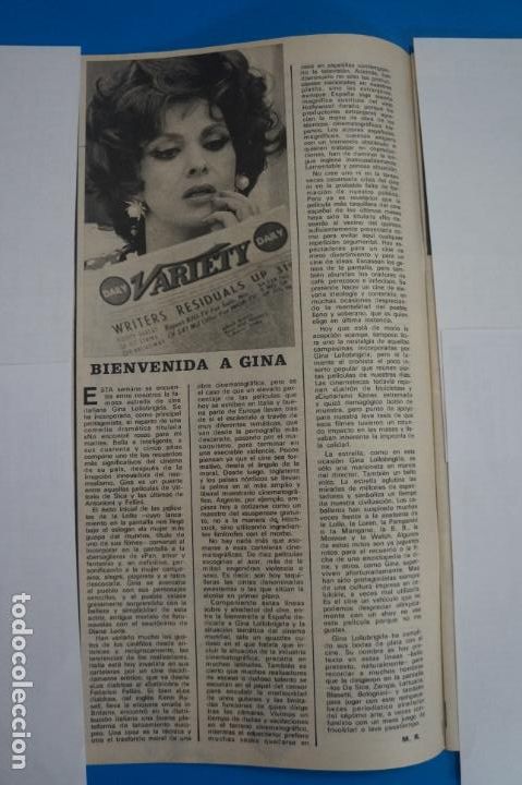 Coleccionismo de Revistas y Peri&oacute;dicos: RECORTE CLIPPING DE GINA LOLLOBRIGIDA REVISTA SEMANA N&ordm; 1698 PAG. 8 L6