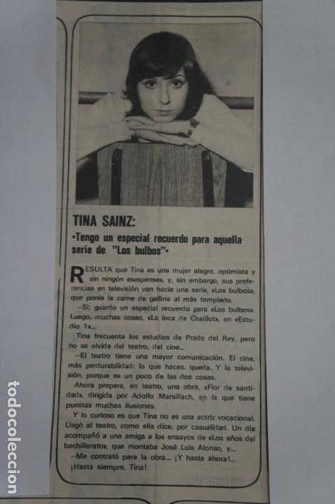 Coleccionismo de Revistas y Peri&oacute;dicos: RECORTE CLIPPING DE TINA SAINZ REVISTA SEMANA N&ordm; 1699 PAG. 38 L6