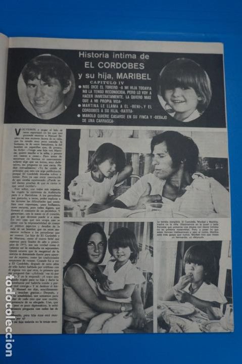 Coleccionismo de Revistas y Peri&oacute;dicos: RECORTE CLIPPING DE EL CORDOBES Y SU HIJA MARIBEL REVISTA SEMANA N&ordm; 1699 PAG. 11 AL 13 L6