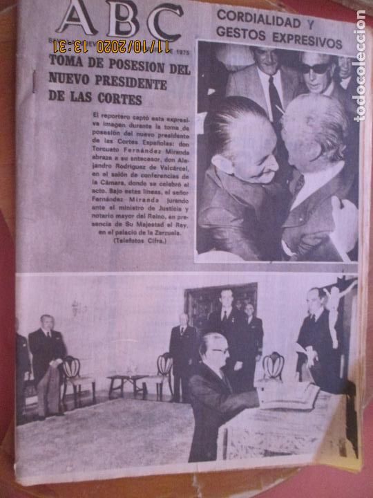 Coleccionismo de Revistas y Peri&oacute;dicos: ABC DIARIO SEVILLA - 4-12-1975 - TORCUATO FERNANDEZ MIRANDA PRESIDENTE DE LAS CORTES