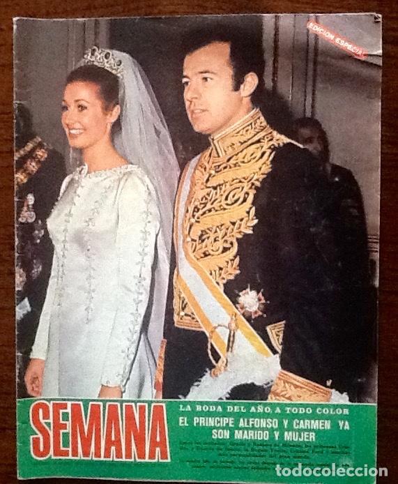 Coleccionismo de Revistas y Peri&oacute;dicos: REVISTA SEMANA . 1972. BODA - PRINCIPE ALFOSO Y CARMEN BORDIU.ENVIO INCLUIDO EN EL PRECIO.