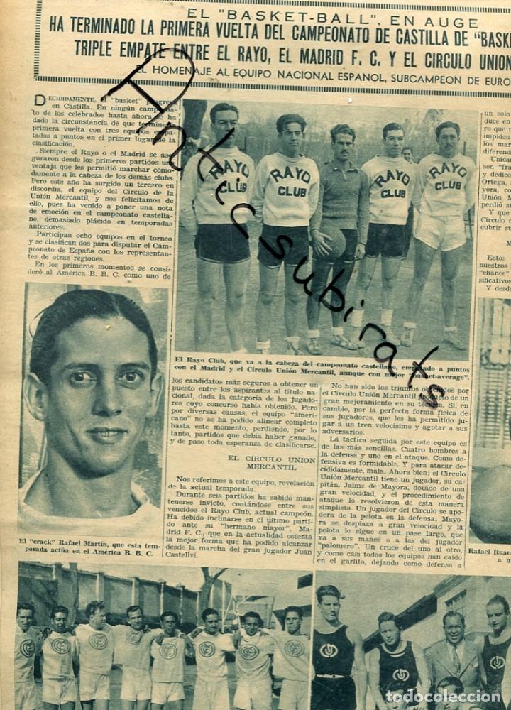 Coleccionismo de revistas y peri&oacute;dicos: REVISTA 1936 BASQUET BALONCESO EN CASTILLA RAYO MADRID FUTBOL CLUB CIRCULO UNION MERCANTIL OSASUNA