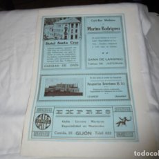 Coleccionismo de Revistas y Periódicos: PUBLIC HOTEL SANTA CRUZ CANGAS DE ONIS/CAFE EXPRESS GIJON/PESQUER.HOJA GUIA ASTURIAS EN LA MANO 1925. Lote 224777806